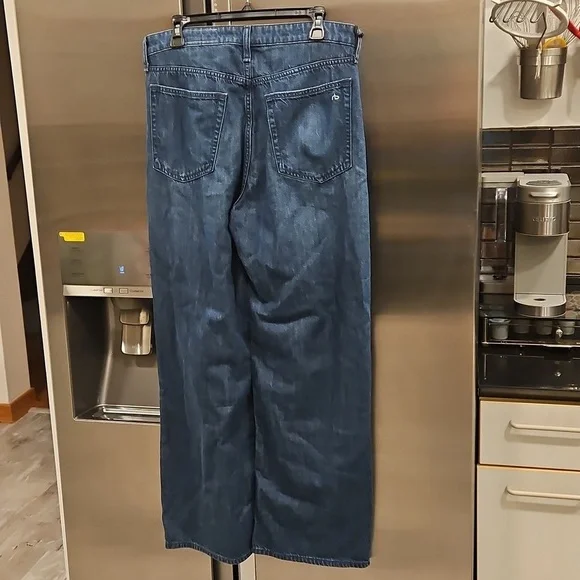 💕RAG & BONE💕 Lori Mid-Rise Wide-Leg Jeans ~ Dark Wash Blue 28 NWT